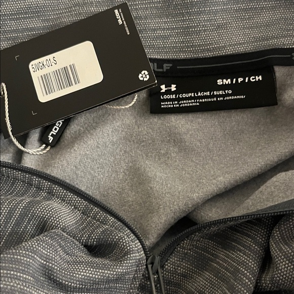 Under Armour Men's Black Stripe Storm Sweater Fleece Golf 1/4 zip Small, Grey - Picture 7 of 7